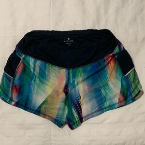 Women’s athletic tie-dye shorts from ATHLETICA.